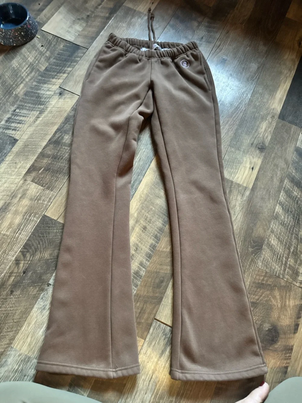 Body by Raven Tracy Brown Sweat Pants with Purple 'BODY' Graphic - Picture 2 of 7